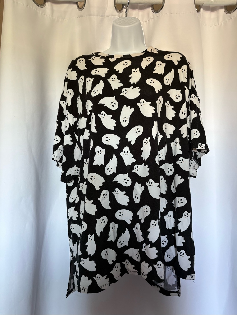 Black Ghost Print Short Sleeve Tee
